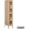 12-inch Wide Double Tier See-Through Metal Locker - 1 Wide - 5 Feet High - 18-inch Deep by Salsbury – Tan – Assembled by Salsbury