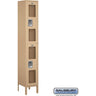 12-inch Wide Double Tier See-Through Metal Locker - 1 Wide - 6 Feet High - 12-inch Deep by Salsbury – Tan – Assembled by Salsbury