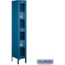12-inch Wide Double Tier See-Through Metal Locker - 1 Wide - 6 Feet High - 15-inch Deep by Salsbury – Blue – Assembled by Salsbury