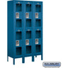 12-inch Wide Double Tier See-Through Metal Locker - 3 Wide - 5 Feet High - 12-inch Deep by Salsbury – Blue – Assembled by Salsbury