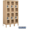 12-inch Wide Double Tier See-Through Metal Locker - 3 Wide - 5 Feet High - 15-inch Deep by Salsbury – Tan – Assembled by Salsbury
