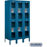 12-inch Wide Double Tier See-Through Metal Locker - 3 Wide - 5 Feet High - 15-inch Deep by Salsbury – Blue – Assembled by Salsbury