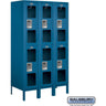 12-inch Wide Double Tier See-Through Metal Locker - 3 Wide - 5 Feet High - 18-inch Deep by Salsbury – Blue – Assembled by Salsbury