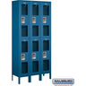 12-inch Wide Double Tier See-Through Metal Locker - 3 Wide - 6 Feet High - 12-inch Deep by Salsbury – Blue – Assembled by Salsbury