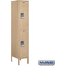 12-inch Wide Double Tier Standard Metal Locker - 1 Wide - 5 Feet High - 15-inch Deep by Salsbury – Tan – Assembled by Salsbury