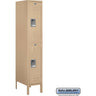 12-inch Wide Double Tier Standard Metal Locker - 1 Wide - 5 Feet High - 18-inch Deep by Salsbury – Tan – Assembled by Salsbury