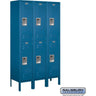 12-inch Wide Double Tier Standard Metal Locker - 3 Wide - 5 Feet High - 12-inch Deep by Salsbury – Blue – Assembled by Salsbury