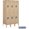 12-inch Wide Double Tier Standard Metal Locker - 3 Wide - 5 Feet High - 18-inch Deep by Salsbury – Tan – Assembled by Salsbury