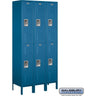 12-inch Wide Double Tier Standard Metal Locker - 3 Wide - 6 Feet High - 15-inch Deep by Salsbury – Blue – Assembled by Salsbury