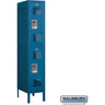 12-inch Wide Double Tier Vented Metal Locker - 1 Wide - 5 Feet High - 18-inch Deep by Salsbury – Blue – Assembled by Salsbury