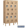 12-inch Wide Double Tier Vented Metal Locker - 3 Wide - 5 Feet High - 12-inch Deep - Tan by Salsbury – Tan – Assembled by Salsbury