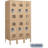 12-inch Wide Double Tier Vented Metal Locker - 3 Wide - 5 Feet High - 18-inch Deep - Tan by Salsbury – Tan – Assembled by Salsbury