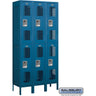 12-inch Wide Double Tier Vented Metal Locker - 3 Wide - 6 Feet High - 15-inch Deep by Salsbury – Blue – Assembled by Salsbury
