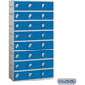 12-inch Wide Eight Tier Plastic Locker - 3 Wide - 6 Feet High - 18-inch Deep by Salsbury – Blue – Assembled by Salsbury