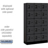 12-inch Wide Five Tier Box Style Designer Wood Locker - 3 Wide - 5 Feet High - 15-inch Deep by Salsbury – Black – Black Resettable Combination Locks by Salsbury