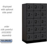 12-inch Wide Five Tier Box Style Designer Wood Locker - 3 Wide - 5 Feet High - 21-inch Deep by Salsbury – Black – Black Resettable Combination Locks by Salsbury