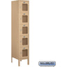 12-inch Wide Five Tier Box Style See-Through Metal Locker - 1 Wide - 5 Feet High - 15-inch Deep by Salsbury – Tan – Assembled by Salsbury
