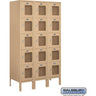 12-inch Wide Five Tier Box Style See-Through Metal Locker - 3 Wide - 5 Feet High - 15-inch Deep by Salsbury – Tan – Assembled by Salsbury