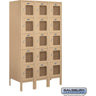 12-inch Wide Five Tier Box Style See-Through Metal Locker - 3 Wide - 5 Feet High - 18-inch Deep by Salsbury – Tan – Assembled by Salsbury