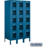 12-inch Wide Five Tier Box Style See-Through Metal Locker - 3 Wide - 5 Feet High - 18-inch Deep by Salsbury – Blue – Assembled by Salsbury