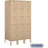 12-inch Wide Five Tier Box Style Standard Metal Locker - 3 Wide - 5 Feet High - 18-inch Deep by Salsbury – Tan – Assembled by Salsbury