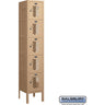 12-inch Wide Five Tier Box Style Vented Metal Locker - 1 Wide - 5 Feet High - 12-inch Deep by Salsbury – Tan – Assembled by Salsbury