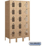 12-inch Wide Five Tier Box Style Vented Metal Locker - 3 Wide - 5 Feet High - 18-inch Deep by Salsbury – Tan – Assembled by Salsbury