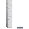 12-inch Wide Five Tier Plastic Locker - 1 Wide - 6 Feet High - 18-inch Deep by Salsbury – Gray – Unassembled by Salsbury