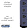 12-inch Wide Four Tier Designer Wood Locker - 1 Wide - 5 Feet High - 18-inch Deep by Salsbury – Blue – Hasps by Salsbury