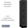 12-inch Wide Four Tier Designer Wood Locker - 1 Wide - 5 Feet High - 18-inch Deep by Salsbury – Black – Hasps by Salsbury