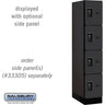 12-inch Wide Four Tier Designer Wood Locker - 1 Wide - 5 Feet High - 21-inch Deep by Salsbury – Black – Black Resettable Combination Locks by Salsbury