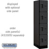 12-inch Wide Four Tier Designer Wood Locker - 1 Wide - 5 Feet High - 21-inch Deep by Salsbury – Black – Hasps by Salsbury