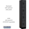 12-inch Wide Four Tier Designer Wood Locker - 1 Wide - 6 Feet High - 18-inch Deep by Salsbury – Black – Hasps by Salsbury