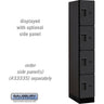 12-inch Wide Four Tier Designer Wood Locker - 1 Wide - 6 Feet High - 21-inch Deep by Salsbury – Black – Hasps by Salsbury