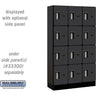 12-inch Wide Four Tier Designer Wood Locker - 3 Wide - 5 Feet High - 15-inch Deep by Salsbury – Black – Silver Electronic Locks by Salsbury