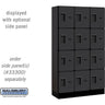 12-inch Wide Four Tier Designer Wood Locker - 3 Wide - 5 Feet High - 15-inch Deep by Salsbury – Black – Hasps by Salsbury