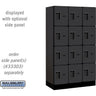 12-inch Wide Four Tier Designer Wood Locker - 3 Wide - 5 Feet High - 18-inch Deep by Salsbury – Black – Hasps by Salsbury