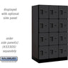 12-inch Wide Four Tier Designer Wood Locker - 3 Wide - 5 Feet High - 21-inch Deep by Salsbury – Black – Hasps by Salsbury