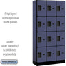 12-inch Wide Four Tier Designer Wood Locker - 3 Wide - 6 Feet High - 15-inch Deep by Salsbury – Blue – Hasps by Salsbury