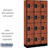 12-inch Wide Four Tier Designer Wood Locker - 3 Wide - 6 Feet High - 15-inch Deep by Salsbury – Cherry – Hasps by Salsbury