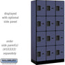 12-inch Wide Four Tier Designer Wood Locker - 3 Wide - 6 Feet High - 18-inch Deep by Salsbury – Blue – Hasps by Salsbury