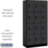 12-inch Wide Four Tier Designer Wood Locker - 3 Wide - 6 Feet High - 18-inch Deep by Salsbury – Black – Hasps by Salsbury