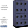 12-inch Wide Four Tier Designer Wood Locker - 3 Wide - 6 Feet High - 21-inch Deep by Salsbury – Blue – Hasps by Salsbury