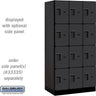 12-inch Wide Four Tier Designer Wood Locker - 3 Wide - 6 Feet High - 21-inch Deep by Salsbury – Black – Hasps by Salsbury