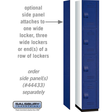 12-inch Wide Four Tier Heavy Duty Plastic Locker - 1 Wide - 6 Feet High - 18-inch Deep - Blue by Salsbury – Default Title by Salsbury (view 2)