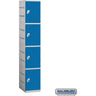 12-inch Wide Four Tier Plastic Locker - 1 Wide - 6 Feet High - 18-inch Deep by Salsbury – Blue – Assembled by Salsbury