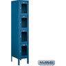 12-inch Wide Four Tier See-Through Metal Locker - 1 Wide - 5 Feet High - 15-inch Deep by Salsbury – Blue – Assembled by Salsbury