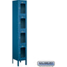 12-inch Wide Four Tier See-Through Metal Locker - 1 Wide - 6 Feet High - 12-inch Deep by Salsbury – Blue – Assembled by Salsbury