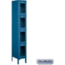 12-inch Wide Four Tier See-Through Metal Locker - 1 Wide - 6 Feet High - 15-inch Deep by Salsbury – Blue – Assembled by Salsbury
