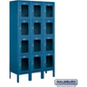 12-inch Wide Four Tier See-Through Metal Locker - 3 Wide - 5 Feet High - 12-inch Deep by Salsbury – Blue – Assembled by Salsbury
